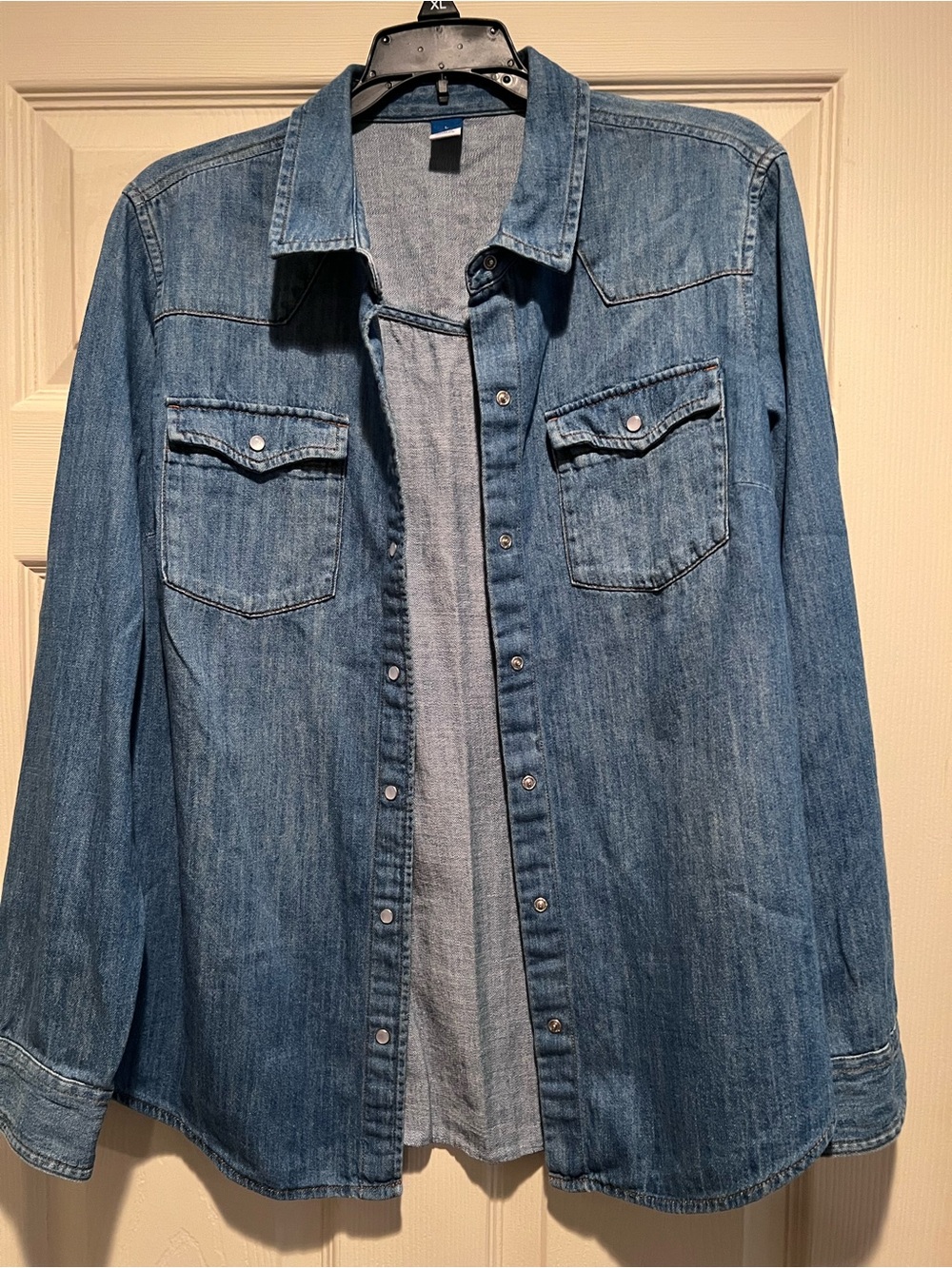 Old Navy Blue Denim Button-Down Shirt